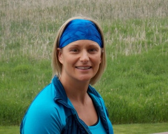 Performance Headband |Workout Headband | Fitness Headband | Yoga Headband | Navy blue tie dye