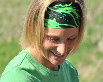 Green Lightning | Performance Headband |Workout Headband | Fitness Headband | Yoga Headband |