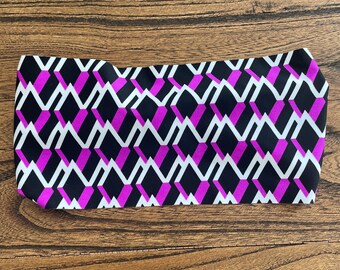 Purple Patterned Headband | Workout Headband | Fitness Headband | Spandex Headband |