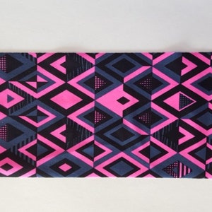 Yoga Headband Workout Headband Fitness Headband Spandex Headband Wide Headband Aztec Print Running Headband Pink Headband image 3