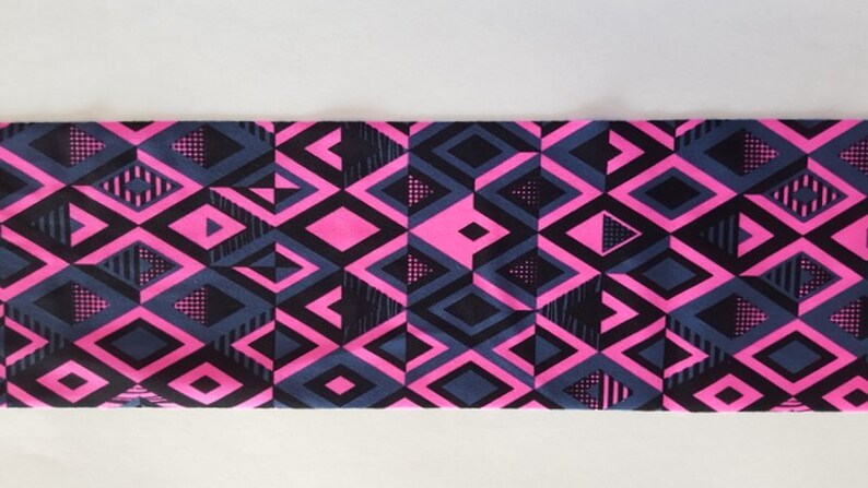 Yoga Headband Workout Headband Fitness Headband Spandex Headband Wide Headband Aztec Print Running Headband Pink Headband image 3