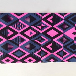 Yoga Headband Workout Headband Fitness Headband Spandex Headband Wide Headband Aztec Print Running Headband Pink Headband image 1