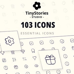 Vector Icons, minimal Icons - 103 Icons in this pack! Figma/Svg/Png Instant Download!