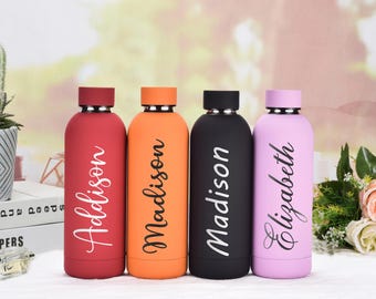 Wasserflasche, Namenswasserflasche, benutzerdefinierte Wasserflasche, Wasserflasche, Wasserflaschen, Isolierflasche, graviertes Geschenk, gravierte Flasche, Herrenwasserflasche