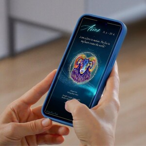 Aries Zodiac Phone Wallpaper | Astrology Digital Art | Horoscope Background CZ+EN | Instant Download