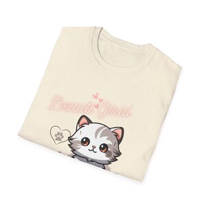 Cute Cat Graphic Unisex Softstyle T-Shirt, Pet Lover Gift, Casual Wear, Birthday Gift, Cartoon Cat Tee, Animal Lover Clothing