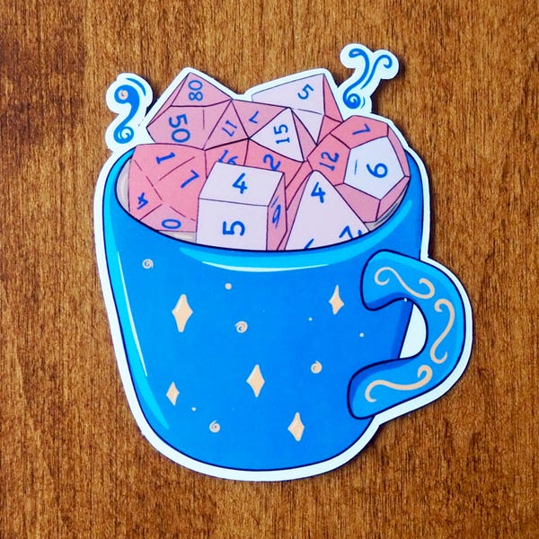 Mug full of Dice Sticker