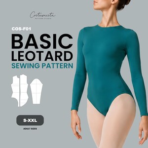 Leotard Sewing Pattern PDF | Basic Leotard Block | Bodysuit Pattern | Dancewear Pattern | Stretch Fabric | US Letter & A0 | S–XXL