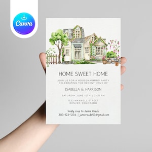 Editable House Warming Invitation, House Warming Party, Modern, Minimalist, Printable or Text Invite
