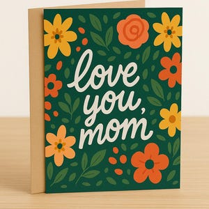 Tarjetas florales de felicitación para mamá, tarjeta del Día de la Madre, tarjeta de agradecimiento, tarjeta de cumpleaños, nota de amor, juego de tarjetas florales