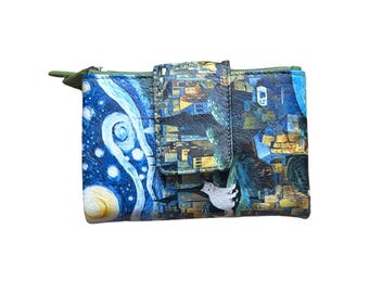 Artistic Cat Timeless Leather Wallet - Carry a Piece of the Starry Night Everywhere | RFID Wallet