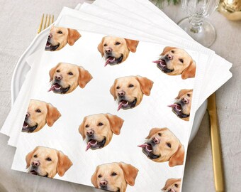 Cute Golden Retriever Napkin For Dog Lovers, Adorable Puppy Face Party Napkins, Pet Themed Birthday Table Decor, Animal Beverage Napkin