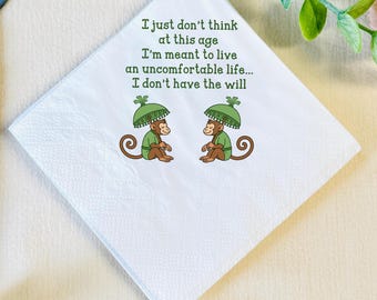 Lotus Cocktail Napkins, Lorazepam Cocktail Napkins, Lotus Party Decor, Piper No Napkins, The Wife Lotus Bachelorette Decor, Napkins Printed