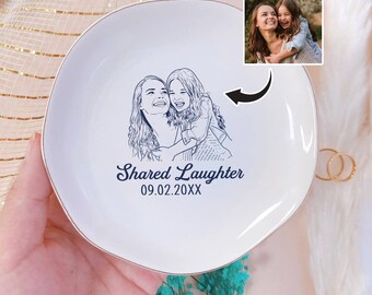 Personalized Photo Ring Dish for Mom, Custom Portrait Jewelry Dish Mothers Day Gift, Keepsake (Round/Heart/Square), Birthday Gift for Mom