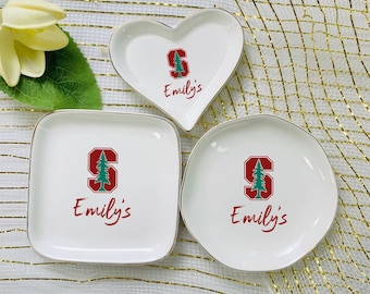 Custom University Graduation Ring Dish, University Logo Custom, Personalized College Graduation Jewelry Dish, Class of 2026 Trinket Tray