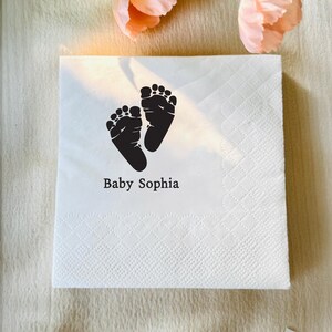 Custom Baby Shower Cocktail Napkins, Personalized Baby Name Napkins, Custom Gender Reveal Party Napkins, Personalized Printed Napkins