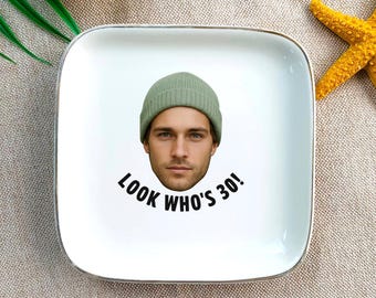 Custom Photo Jewelry Dish, Face Personalized Ring Dish Gift, Birthday Decor Gift, Personalized Keepsake (Round/Heart/Square)