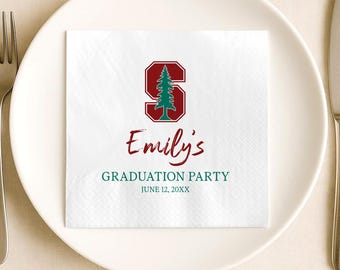 Custom University Graduation Napkins, University Logo Custom, Personalized College Name Graduation Napkins, Class of 2026 Party Napkins