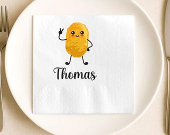 Personalised Tater Tot Napkins, Funny Napkins For Birthday, Custom Name Baby Napkins, 1st Birthday Party Napkins Decor, Cocktail Napkins