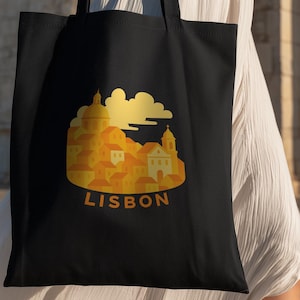 Lisbon Tote Bag | Portugal Travel Market Bag, Colorful Alfama Design, Travel Gift, Portugal Gift Idea, Beach Bag, Travel Bag, Travel Lover