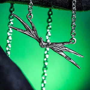 Ja,ck Skell|ngton Bat Bowtie Necklace, Halloween Jewelry, Nightmare B4 Christmas Pendant, Spooky Bat Charm, Spooky Xmas Gift