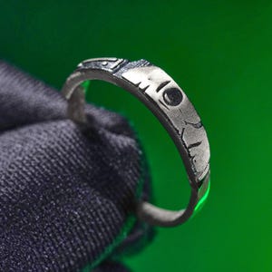Fanmade Mic.ha.el My.ers V2 Horror Slasher Ring, Handmade 950 Silver Rings, Horror Films Inspired– Halloween Jewelry for Fans & Collectors