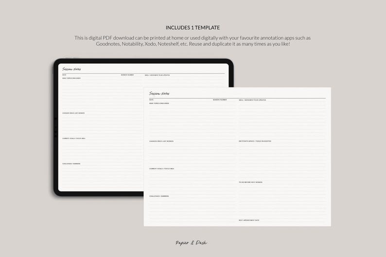 Dietitian Sample Notes.pdf Dietitian Session Notes • Printable & Digital Health Tracker PDF ...