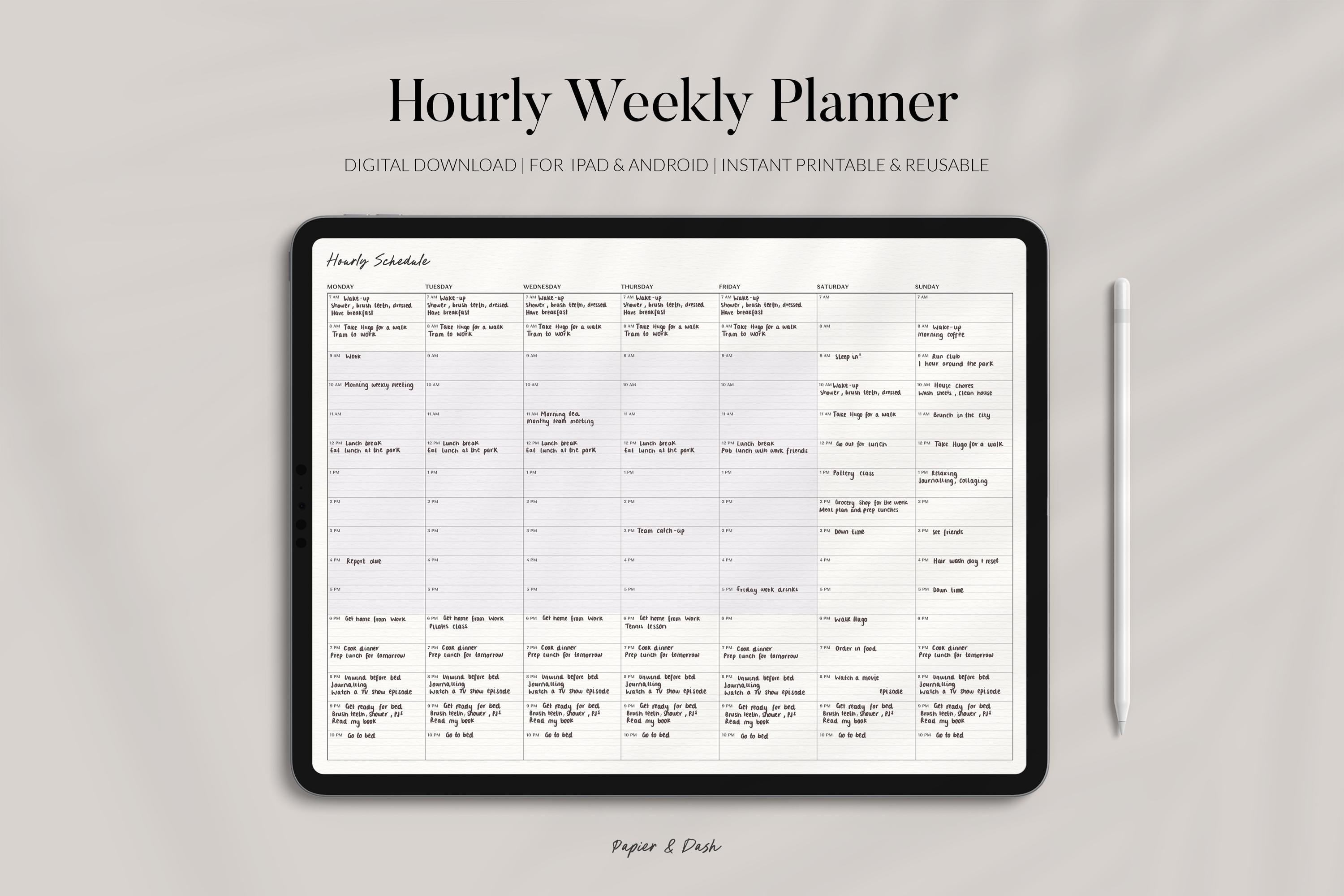 Weekly Schedule Whiteboard Magnetic Dry Erase Weekly Planner With Hourly Time Slots - 16.5x11 Inch Fridge Calendar For Family Schedule & Chores Chore Chart For Kids Multiple Kids