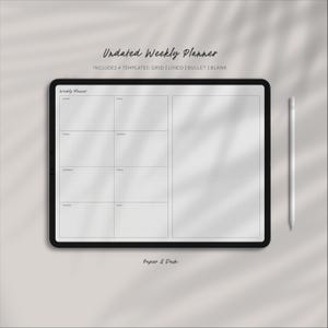 Simple Weekly Planner • Digital Undated Planner for iPad • Week at a Glance • Minimalist Planner for GoodNotes  • Creative Planner