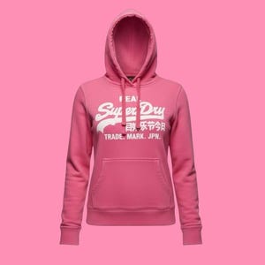 Sweat à Capuche Rose Superdry Taille S - Occasion En Très Bon état