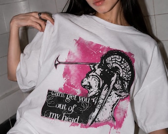 Y2K Emo Lobotomy Can't Get You Out Of My Head Kylie 2000s Pop Culture Pink Punk Shirt