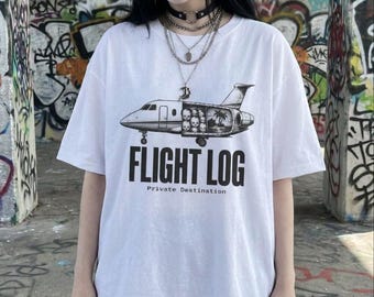 Epstein Island-samenzweringstheorie T-shirt, grappig morbide popcultuur-vluchtlogboek-T-shirt met Jeffree Epstein-thema