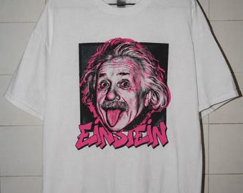 Albert Einstein T-shirt met uitgestoken tong, punk graffiti wetenschapper shirt, Y2K pop art shirt