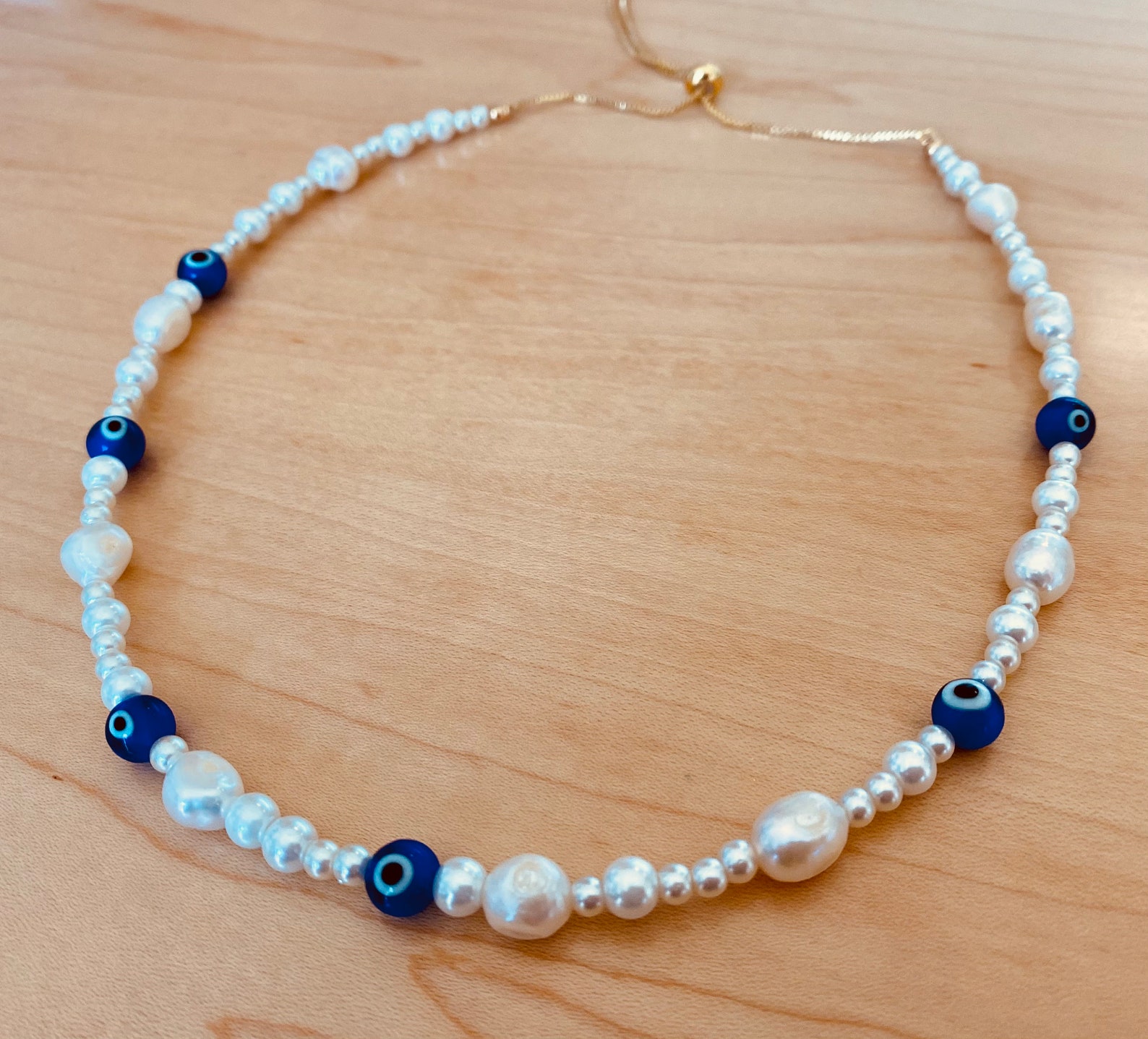 Evil eye pearl choker Clearance