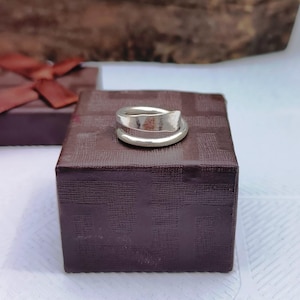 Dainty Sterling Silver Adjustable Ring: Minimalist Open Band, Handmade