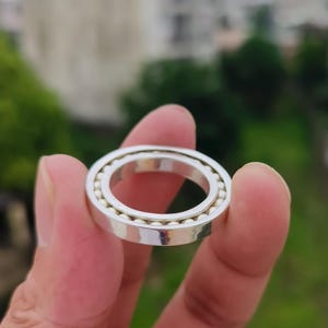 Sterling Silver Spinner Ring: Handmade Fidget Anxiety Band