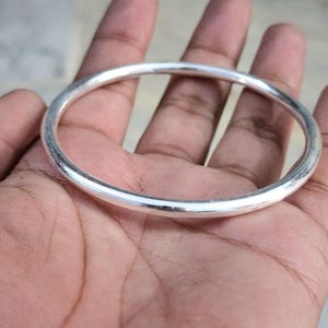 925 Sterling Silver Bangle Bracelet: Minimalist Adjustable Handmade Jewelry