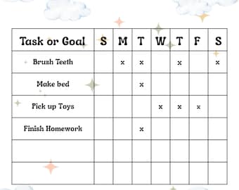 Daglig rutin och belöningsdiagram