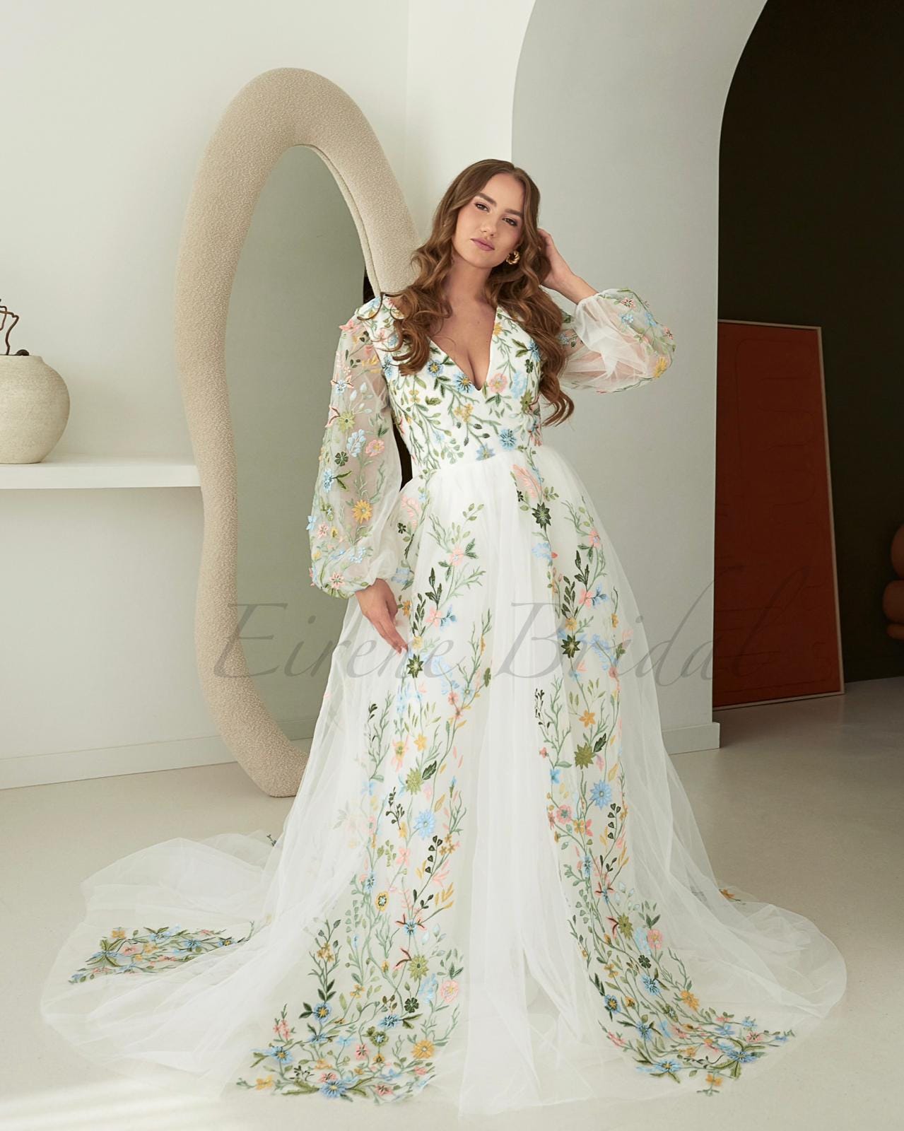 pastel formal dresses with sleeves Long Sleeve Dress pastel dress for wedding guest