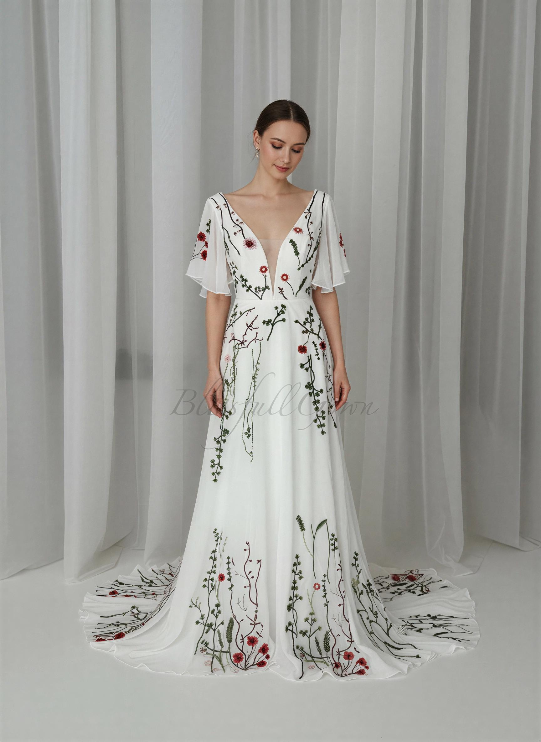 Wildflower Embroidered Dress for Women - Etsy