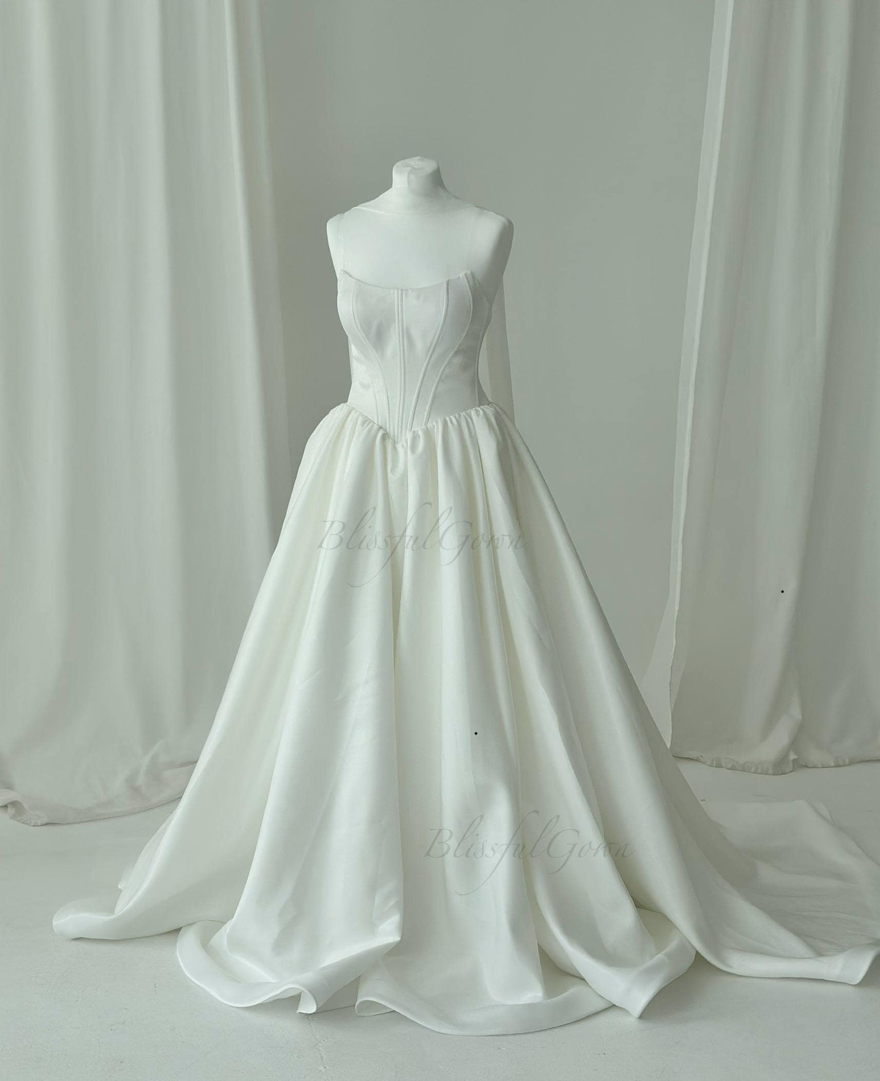 strapless open back dress 3D Butterfly Off Shoulder Ball Gown by Petite Adele PQ1028 L / Royal Blue