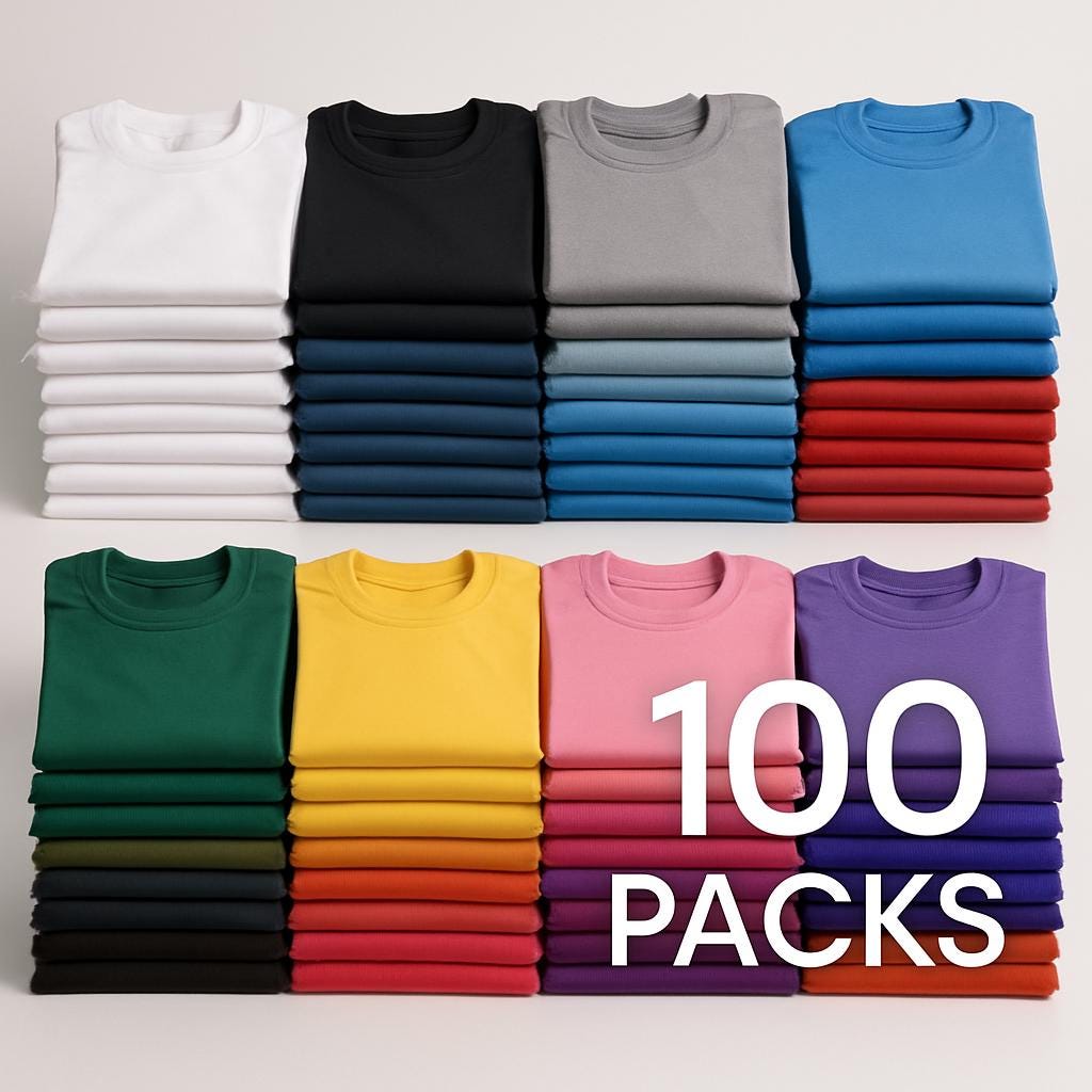 100% Cotton Blank T-Shirts: Bulk Pack for Sublimation, Cricut, HTV