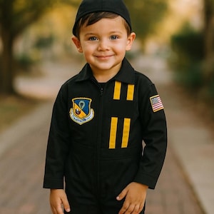 Air Force Pilot Costume for Kids: Air Force Pilot Costume, Toddler Aviator Jumpsuit,Halloween costume Kids Birthday Gift,Flight Suit costume