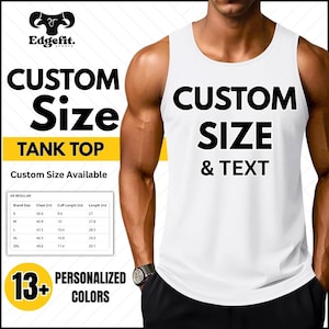 Benutzerdefinierter Text Tank Top für Männer, benutzerdefiniertes Bachelorette Tank Top, benutzerdefinierter Text Unisex Tank Top, Vorderseite hinten, personalisiertes Tank Top, kundenspezifisches Design
