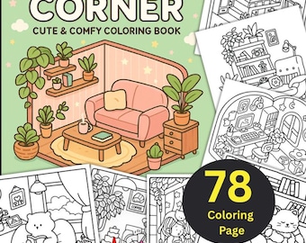 78 Cozy Corner Coloring Book, Cuzy Corner Coloring Book, Cute and Comfy Coloring Book, Bold and Easy Coco Wyo Coloring Pages, Cuzy Corner