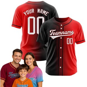 Custom Gradient Baseball Jersey: Personalized Team Uniform, Gift for Fan