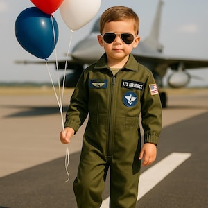 Air Force Pilot Costume for Kids: Air Force Pilot Costume, Toddler Aviator Jumpsuit,Halloween costume Kids Birthday Gift,Flight Suit costume