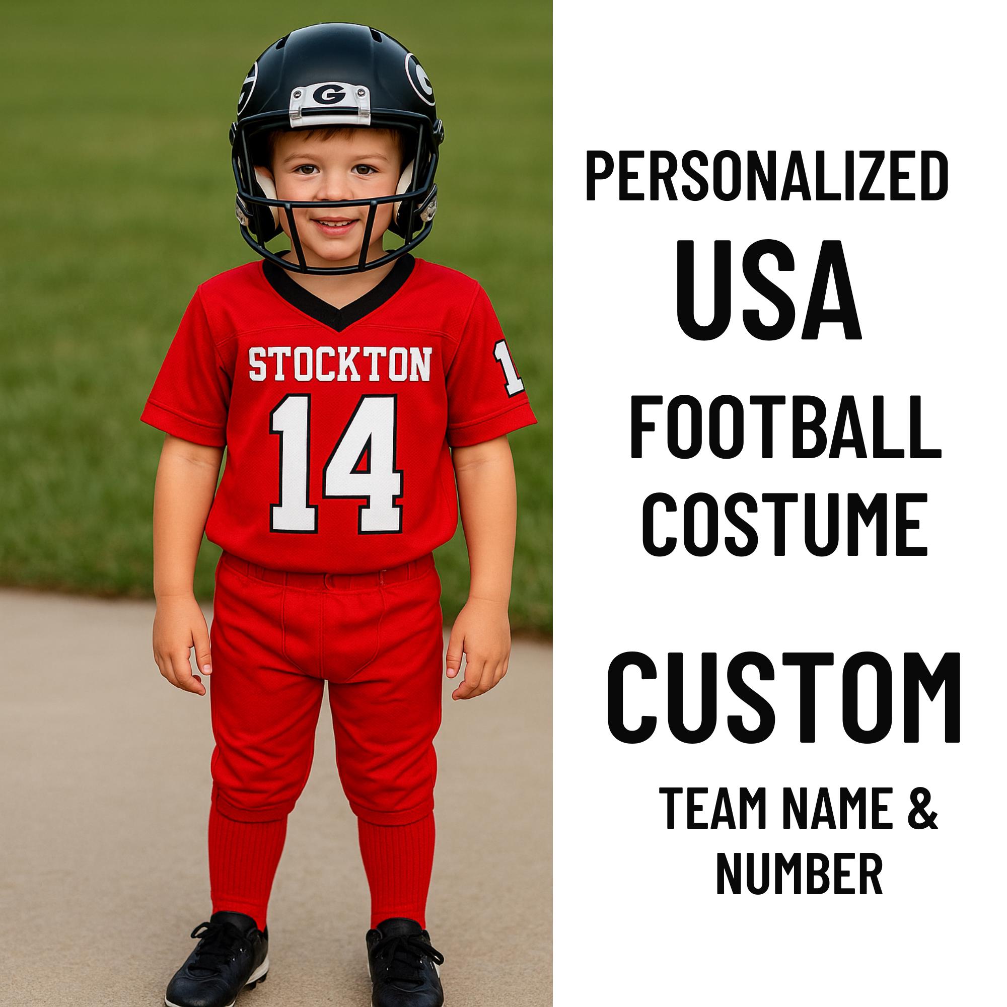Personalized Kids Football Jersey, Custom Name Number Toddler