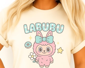Labubu Cartoon Character PNG: Coquette Bow Doll (Digital Download
