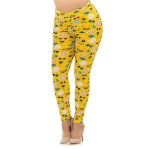 Gymwear,Leggings For Women, Yoga Pants, Women&#39;s,Fancy Floral Leggings ,Women&#39;s Fashion, Athleisure Leggings,Running Leggings,Yellow Legging